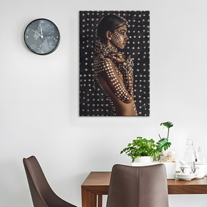 Arte africana nero femminile pittura a olio poster su tela arte immagine della parete del soggiorno - Product Image 2