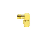 Fabricante suministro SMA macho enchufe ángulo recto 90 grados a RP polaridad inversa SMA hembra Jack conector RF coaxial adaptador coaxial