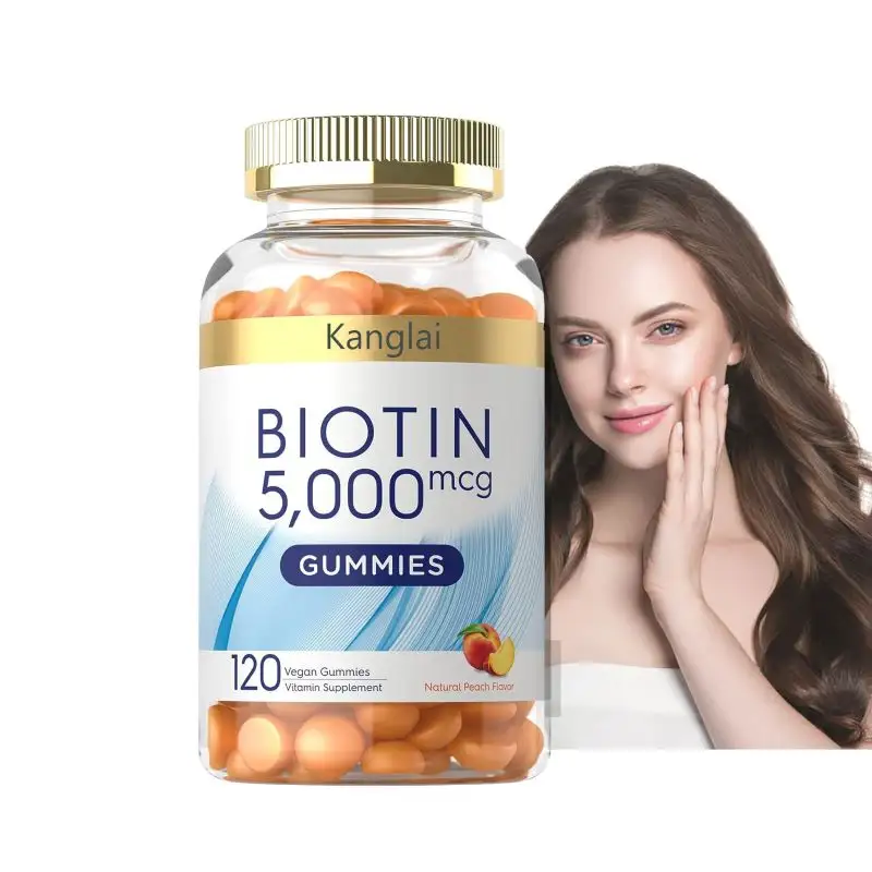 Vegan pectin tóc da móng tay Gummies Gluten miễn phí 5000mcg Biotin Gummies Vitamin