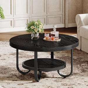 Tribesigns Mesa de Centro Redonda de 31.1 Pulgadas, 2 Niveles con Estante de Almacenamiento, Patas de Metal Curvadas, Mesa Auxiliar para Sala de Estar Pequeña - Product Image 5