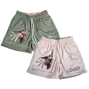 Manufacture Custom Sublimated Gym <strong>Shorts</strong> with Drawstrings Angel Pattern Double-Sided 4-inch Inseam Reversible Soft Mesh <strong>Shorts</strong> - Product Image 5