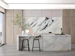 Marbre noir Calacatta naturel, marbre blanc poli avec des veines noires, dalle pour sol, mur, îlot de cuisine, escaliers - Product Image 3