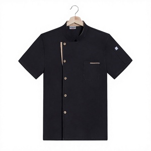 Customized High-<b>End</b> Summer Short-Sleeved Woven Polyester/Cotton Other Printing Unisex Chef Work Tops Uniform Restaurant <b>Bar</b> - Product Image 3