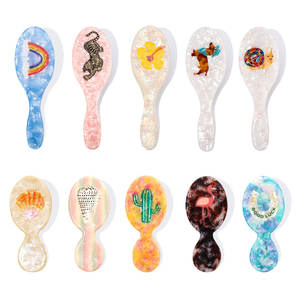 Cepillo de día de pelo de perro salchicha pintado a mano cepillo de pelo de acetato de Peine personalizado elegante - Product Image 4