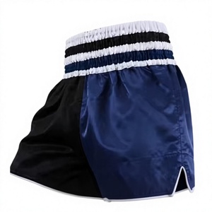 <b>Men</b> Athletic Boxing Shorts Custom Design Breathable Quick Dry Training Mid Waist Color Blocked <b>Satin</b> Shorts Red Black Elastic - Product Image 5