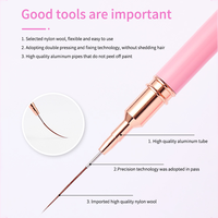 Nouvel ensemble de pinceaux pour nail art, outil de crochetage et de tirage de fils, modèle de peinture florale à tige métallique LX-07 (Jiangxi) - Vente en gros