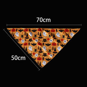 Ensemble d'accessoires pour animaux de compagnie Halloween, motif imprimé, chapeau de chauve-souris, d'araignée et de citrouille en polyester, bandana triangulaire pour animaux de compagnie pour une tenue festive - Product Image 3