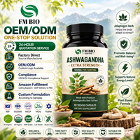 Capsules végétales d'Ashwagandha OEM-ODM Marque Privée Extrait de Racine d'Ashwagandha Complément d'Ashwagandha Soutien Énergie, Humeur et Stress