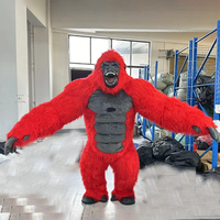 Blowup Réaliste King Kong Gonflable Costume Halloween En Peluche Fourrure Gorille Mascotte Carnaval Robe Costume Fourrure Gorille Costume