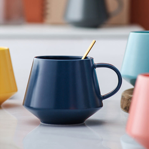 <span class=keywords><strong>Taza</strong></span> de café esmaltada personalizada, Tazas modernas de cerámica de Color nórdico, gris, azul, negro y rosa, 13oz - Product Image 3