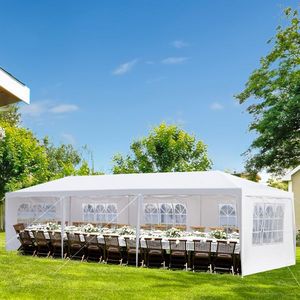 <b>5</b>-Sided <b>Iron</b> PE Cloth Spiral Pipe Pergola 3*9m Wedding & Party Tent Model D0100HPGXCW - Product Image 2