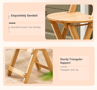 Tabouret pliant en bambou, chaise haute pliante avec dossier, tabouret de bar portable et peu encombrant pour la maison