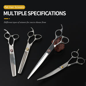스테인리스 스틸 반려동물 강아지 미용 가위 업다운 커브 가위 날카로운 엣지 고양이 헤어 커팅 이발 도구 키트 - Product Image 3