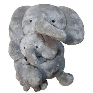 Poupée en peluche amusante mignonne avec des formes d'éléphant en peluche 2 copains par ensemble 1 en 2 pour jouer - Product Image 1