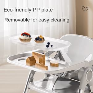 Chaise haute pliable portable en métal pour bébé avec fonction de réglage en <span class=keywords><strong>hauteur</strong></span> pour un usage domestique - Product Image 4