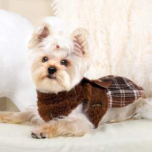 Abrigo Clásico de Franela para Perro con Borde a Cuadros, OEM, Cálido para Invierno, para Yorkshire/Chihuahua, MOQ 200, Color/Logotipo Personalizado - Product Image 3
