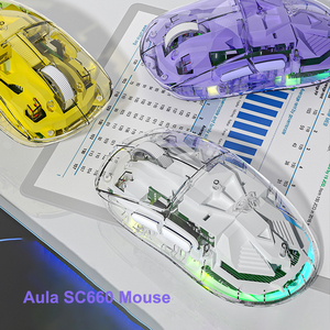 Aula Sc660 Transparante Case Drie Mode Bedrade 2.4G Bt Oplaadbare <span class=keywords><strong>Computer</strong></span> Gaming Draadloze Muis - Product Image 1