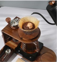 Ensemble d'accessoires de voyage pour café, ensemble de 8 pièces, broyeur manuel, support de rangement portable pour camping en plein air, ensemble complet de cadeaux