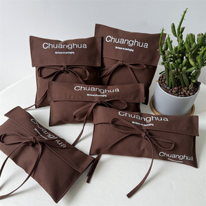 CH Custom Logo Printed Linen <b>Envelope</b> Flap Pouch for Clothes Cosmetic Brushes Wallet Packing Handbag Dust Linen Cotton <b>Gift</b> Bag - Product Image 3