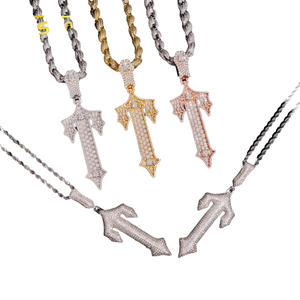 จี้รูปกางเขนมอยส์ซาไนต์ ดีไซน์ใหม่จาก J&C เงินแท้ 925 ชุบทอง สไตล์ฮิปฮอป พร้อมสร้อยคอเครื่องประดับคุณภาพสูง - Product Image 4