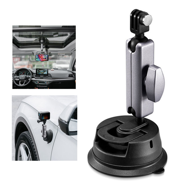 YEAH Aluminum Suction Cup Car Mount Windshield Window Dashboard Holder for GoPro Max Mini Hero Insta360 X3 GO3 DJI Action Pocket