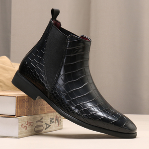 Bottes Chelsea italiennes de haute qualité pour hommes, design hiver, chaussures en cuir PU, bottes pour hommes, chaussures décontractées pour hommes - Product Image 4