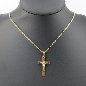 Colgante de Cruz de Jesús de doble capa, joyería cristiana de moda de acero inoxidable, crucifijo chapado en oro, collar con colgante para mujer para regalo - Product Image 4
