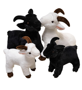 Nuevo Peluche de Cabra de Montaña Negra Súper Suave, Simulación Realista, Regalo para Niños, Relleno de Algodón PP, Juguetes de Peluche de Oveja - Product Image 1