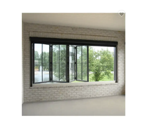 Fenêtres pliantes verticales en aluminium de conception moderne, fenêtres en verre à double pliage pour maison, villa, cadre en alliage d'aluminium