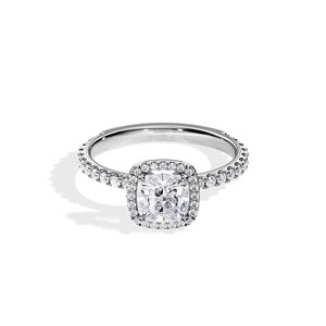 Newest Factory Wholesale <b>Cushion</b> Cut Diamond <b>Ring</b> Rhodium Plated Solid White Gold Jewelry <b>Wedding</b> Anniversary Party Engagement - Product Image 2