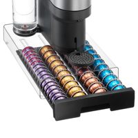 Tiroir de rangement en acrylique transparent pour 40 grandes ou 60 petites capsules, design visible, durable et antidérapant, pour inventaire.