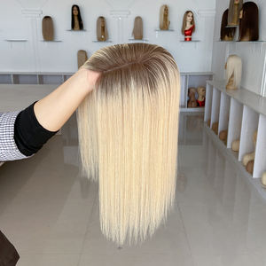 Disponible para Envío Inmediato, Base Mono 3x5.5 con Cabello Ruso y Clips de PU, Topper para Cabello, Color Rubio Balayage para Mujeres Blancas SBT18/60 - Product Image 5