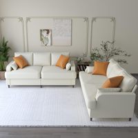 Sofá Moderno de 3 Plazas con Reposabrazos de Asiento Profundo, Cama Extensible para Villa, Montaje sin Herramientas, Muebles Cómodos para Sala de Estar