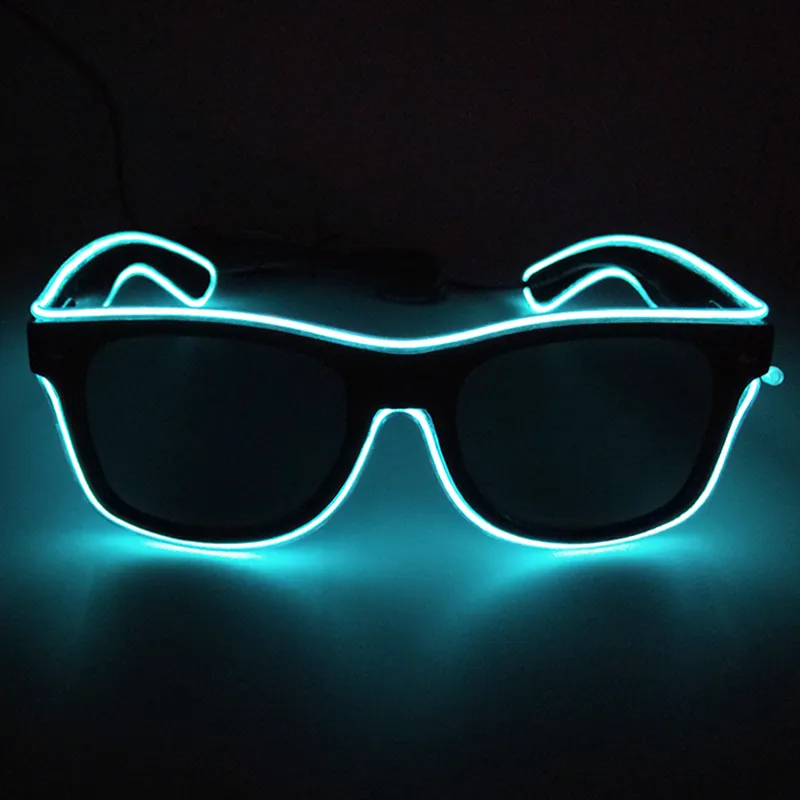 Custom made LOGO glow in dark party gifts EL LED light up glasses