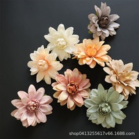 Bunga Dahlia Buatan 10cm dari Kain Sutra, Pewarnaan dan Penataan Buatan Tangan, Aksesoris Pakaian DIY, Dekorasi Perayaan Pernikahan
