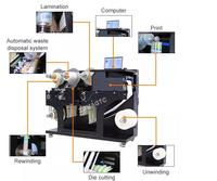 Rouleau numérique entièrement automatique pour rouler l'impression d'étiquettes d'autocollants à jet d'encre Machine de stratification et de découpe