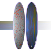 Vente en gros d'usine OEM de planches de surf |   Planche de surf en fibre de verre époxy 7'2" 55L Fun, personnalisée, en EPS, motif marbre, pour performance sur les vagues