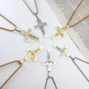 Promosi Kerajinan Stok Salib Yesus Liontin Objek Suci Blok Penolak Setan Bawa Keberuntungan Hadiah untuk Keluarga Teman Gereja Agama - Product Image 3