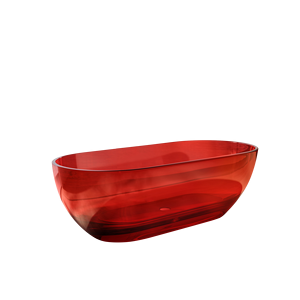 Bañera de Superficie Sólida Personalizada con Bañeras de Resina de Piedra de 1.75M para Proveedor de Bañeras Ovaladas Independientes Modernas de Color Rojo Transparente - Product Image 2