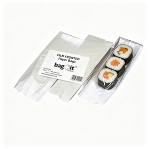 Sacchetti per baguette in polipropilene <span class=keywords><strong>IT</strong></span> con chiusura autoadesiva, retro in carta kraft bianca 4x6x14 (confezione da 50) - Product Image 5