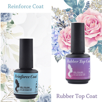 Vernis à ongles en Gel de Base en caoutchouc naturel, marque de distributeur, 15ml, sans essuyage, haute brillance, Super mat