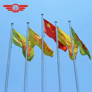 Tiang Bendera Pemasangan Tiang Bendera Bermotor, Tiang Sadel Otomatis Alumunium Luar Ruangan Angkat Besi Anti Karat