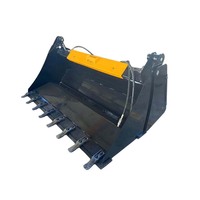 Benna 4-in-1 per Minipala Cingolata Compatta, Benna Idraulica Multifunzione, Benna per Bloccaggio, Livellamento e Scarico