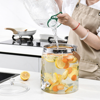 Pichet distributeur de boissons portable en PET sans BPA avec robinet, transparent, pour eau froide, thé aux fruits, style occidental, pour service en libre-service