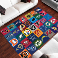 Nba Team Pattern Area Teppich Benutzer definiertes Foto Gedruckt Sport Basketball Team Teppich Wolle Plüsch Wohnzimmer Teppich und Teppiche