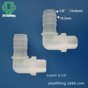 Conector de codo de plástico JU Plas Fitting 3/8NPT X 5/8 para tuberías de fluidos - Product Image 1