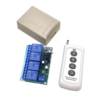 Kit d'outils de remplacement DIY pour interrupteur de télécommande sans fil DC 24V 4 canaux 433Mhz 315Mhz avec circuit intégré et 2 émetteurs