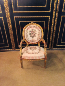 Fauteuils <span class=keywords><strong>Louis</strong></span> <span class=keywords><strong>XV</strong></span> design de luxe italien avec structure dorée, mobilier de salon fait main, fauteuils de loisirs - Product Image 2