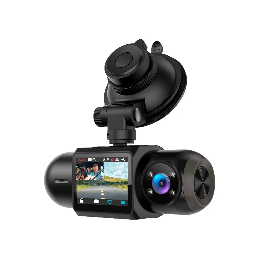 1080P Built-in GPS Wi-Fi Dash Cam Front and Inside Car Camera Recorder with Infrared Night Vision wireless car camera