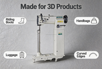 Máquina de coser industrial de poste alto FS-8365 con boca pequeña de 443 mm, rodillo computarizado, aguja única sincronizada y motor para fábrica de calzado